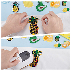 Polyester with Rayon Embroidery Iron on/Sew on Patches&nbsp;PATC-WH0024-028A