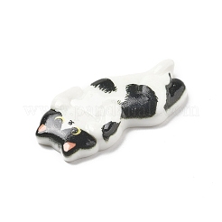 オペーク樹脂カボション  猫  ブラック  41.5x23.5x4.5mm&nbsp;CRES-I041-01B