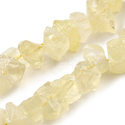 天然レモンクォーツ（加熱）ビーズ連売り  原石  ナゲット  7~25x8~24.5x5~16mm  穴：0.9~1mm  約14~28個/連  7.48''~8.43''（19~21.4センチメートル）&nbsp;G-I283-F30