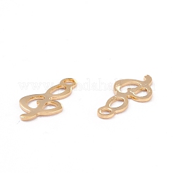 ステンレススチールチャーム201個  レーザー切断  音符  18KGP本金メッキ  13x7x0.6mm  穴：1.4mm&nbsp;STAS-C017-24G