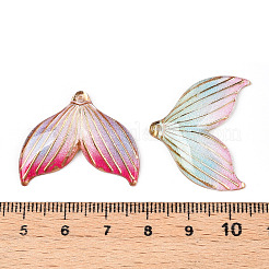 Printed Gradient Color Translucent Acrylic  Pendants&nbsp;OACR-T028-28B