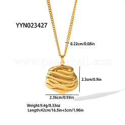 秋冬用高級304ステンレススチール製イヤリング＆リング＆ネックレスセット（女性用）  フラットラウンド  18KGP本金メッキ&nbsp;MR8055-1