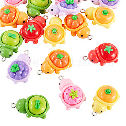 24Pcs 6 Colors Opaque Resin Pendants&nbsp;CRES-TA0001-78