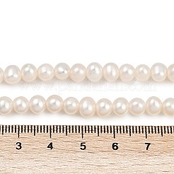 天然養殖淡水パールビーズ連売り  ポテト  グレード6a+  貝殻色  5~6mm  穴：1.2mm  約70~71個/連  14.45~14.65インチ（36.7~37.2cm）&nbsp;PEAR-I007-07O-13