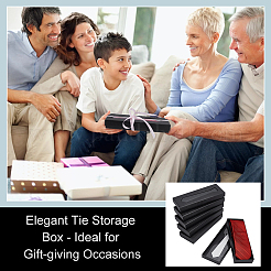 Paper Cardboard Tie Storage Boxes with Visible Window&nbsp;LS-CON-WH0107-63