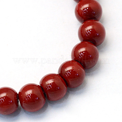 Baking Paint Pearlized Glass Pearl Round Bead Strands&nbsp;HY-Q003-6mm-35
