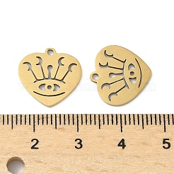 ステンレスペンダント201個  レーザー切断  イオンプレーティング（ip）  18KGP本金メッキ  目でハート  19x15x1mm  穴：1.4mm&nbsp;STAS-P428-02A-G