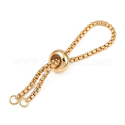 2MM Adjustable Brass Box Chain Bracelet Slider Bracelet Making&nbsp;KK-K374-04G