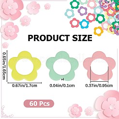 合金編みステッチマーカーリング  花  ミックスカラー  1.65x1.7x0.1cm  内径：9.5mm  60個/箱&nbsp;FIND-GF0004-75