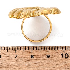 女性用304ステンレススチール指輪  ハート  18KGP本金メッキ  内径：17mm&nbsp;RJEW-B116-03G