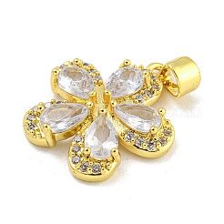 Rack Plating Brass Micro Pave Cubic Zirconia Pendants&nbsp;KK-G513-93G