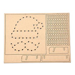 大人のためのクリスマスをテーマにしたDIYネイルストリングアートキット  線を描く釘を描く  木製のステンシルと羊毛糸を含む  帽子模様  21x16x0.3cm&nbsp;DIY-P014-D02