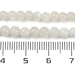 天然ホワイトムーンストーンビーズ連売り  ラウンド  4mm  穴：1mm  約90個/連  15.35インチ（39cm）&nbsp;G-D294-4mm-02