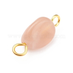 ナチュラルムーンストーンリンクコネクター  黄金の鉄のパーツと  ナゲット  14~18x5~8x4~6mm  穴：1.5mm＆2~3mm&nbsp;PALLOY-JF01073-05