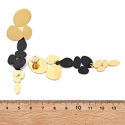 304 Stainless Steel Oval Tassel Stud Earrings&nbsp;EJEW-M101-05
