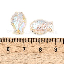 Electroplate and Golden Metal Enlaced Glass Beads&nbsp;X-EGLA-T029-01M