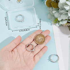 4Pcs Adjustable Brass Pad Ring Settings&nbsp;KK-BBC0011-83