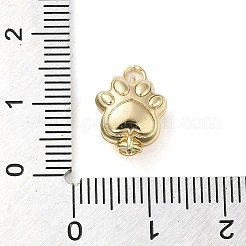 丸カン付き真鍮製マグネットクラスプ  カドミウムフリー＆ニッケルフリー＆鉛フリー  足跡  18KGP本金メッキ  12.5x9.5x6mm&nbsp;LS-KK-H455-54G