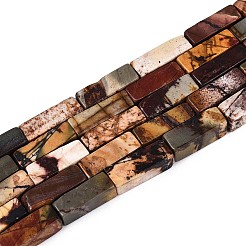 天然ピカソジャスパー/多色ジャスパービーズ連売り  直方体の  13~13.5x4~5x4~5mm  穴：1~1.2mm  約30個/連  15.16~15.35'''（38.5~39センチメートル）&nbsp;G-T141-104