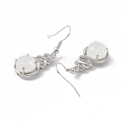 Natural Quartz Crystal Gourd Dangle Earrings with Crystal Rhinestone&nbsp;EJEW-A092-04P-22