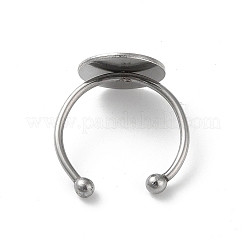 Non-Tarnish Adjustable 304 Stainless Steel Finger Rings Components&nbsp;STAS-K278-04E-P