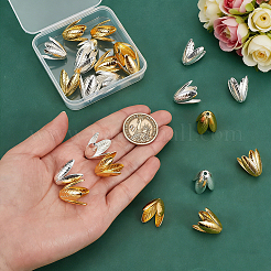 24Pcs 12 Colors Brass Bead Caps&nbsp;KK-PH0015-31