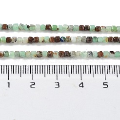 天然クリソプレーズビーズ連売り  キューブ  多面カット  2x2x2mm  穴：0.5mm  約190~199個/連  15.47''（39.3センチメートル）&nbsp;X-G-P514-B03-01