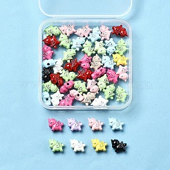 50 個のスプレー塗装合金ビーズ  ユニコーン  ミックスカラー  10x12x6mm  穴：1.8mm  50個/セット&nbsp;FIND-FS0004-11