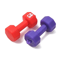 ポリ塩化ビニールのプラスチックチャーム  45ポンドダンベルチャーム  ミックスカラー  47.5x20.5mm  穴：2mm&nbsp;PL-CBAC107-06