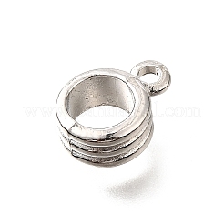 合金チューブベイル  カドミウムフリー＆鉛フリー  プラチナ  13x9x4.5mm  穴：2mm  内径：6mm  約1110個/1000g&nbsp;TIBE-L008-03P