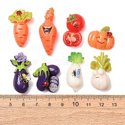 不透明樹脂製の模造植物カボション  混合図形  ミックスカラー  15~38x14~26x10~15mm&nbsp;RE-CBA1212-01