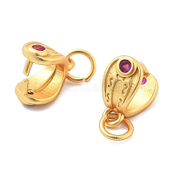 Brass Micro Pave Cubic Zirconia Pinch Bails&nbsp;KK-L222-004MG