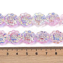 電気メッキガラスビーズ連売り  ヒマワリ  ABカラーメッキ  ラベンダーブラッシュ  15x8.5mm  穴：1mm  約45個/連  26.06''（66.2センチメートル）&nbsp;GLAA-S387-01C