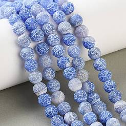 Frosted Natural Weathered Agate Beads Strands&nbsp;G-F367-8mm-01
