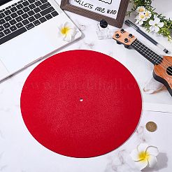 フェルトCDパッド  レコードマット  フラットラウンド  レッド  295x3mm  穴：7mm&nbsp;AJEW-WH20060-51H