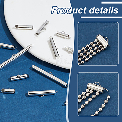 280Pcs 7 Styles Iron Slide On End Clasp Tubes&nbsp;IFIN-PH0002-13