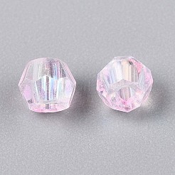 透明なスプレー塗装ガラスビーズ  コーン  ABカラーメッキ  多面カット  パールピンク  4~4.5x3.5mm  穴：1.4~1.6mm  約153個/10g&nbsp;X1-EGLA-N018-4mm-11