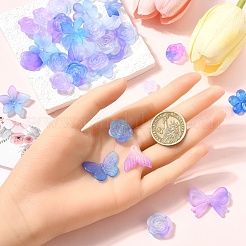 透明アクリルビーズ50g  艶消し  混合図形  インディアンレッド  12~30.5x11.5~39.5x2.5~9mm  穴：1.6~2.7mm&nbsp;OACR-YW0002-44F