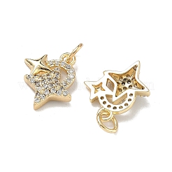 Brass Micro Pave Cubic Zirconia Pendants&nbsp;KK-D235-01G