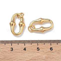 304ステンレスペンダント  オーバルチャーム  真空めっき  長持ちメッキ  ゴールドカラー  18.5x12x4mm  丸カン：6x1ミリ  内径：3mm&nbsp;STAS-C170-01G