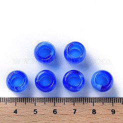 アクリルヨーロピアンビーズ  天然石風  大穴ビーズ  バレル  ブルー  11.5x11mm  穴：6mm&nbsp;X-MACR-S375-003-02