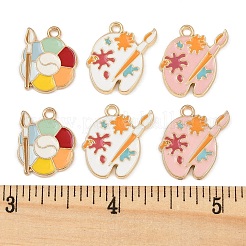 12個3スタイルアロイエナメルペンダント  ライトゴールド  パレット  ミックスカラー  18~19.5x14.5~18x1~1.5mm  穴：1.8mm  4個/スタイル&nbsp;FIND-FP0002-99