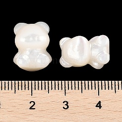 ナチュラルホワイトシェルビーズ  片穴  クマ  15x11.5x7.5mm  穴：1mm&nbsp;SSHEL-I026-10