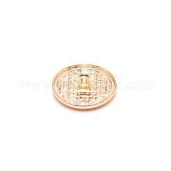 合金ボタン  1穴  フラットラウンド  ライトゴールド  22x8mm  穴：2mm&nbsp;DIY-WH0304-099
