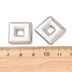 304ステンレスペンダント  スクエアチャーム  切り取る  ステンレス鋼色  19x19x2mm  穴：5x5mm&nbsp;SA-D002-08P