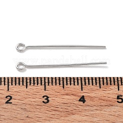 変色防止ロジウムメッキスターリングシルバーアイピン925個  プラチナ  24ゲージ  25x2.5x0.5mm  穴：1.4mm&nbsp;STER-M117-04A-P