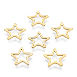 201 ステンレススチールリンクリング  スター  ゴールドカラー  12x12.5x1mm  内径：5.5x6mm&nbsp;STAS-N090-T09-2