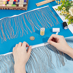 1 Yard Plastic Beaded Tassel Ribbon&nbsp;DIY-OC0013-14B
