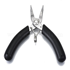 ステンレス鋼ミニ斜めニッパープライヤー  フラッシュカッター  フェロニッケル  PVCハンドル付き  ブラック  10x5.3x1cm&nbsp;TOOL-R119-03