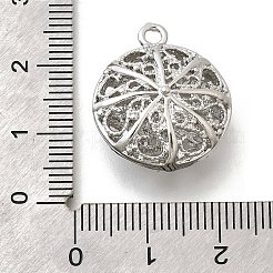 真鍮チャーム  中空  フラットラウンド  プラチナ  23.5x20x10mm  穴：2mm&nbsp;KK-E792-29P-03